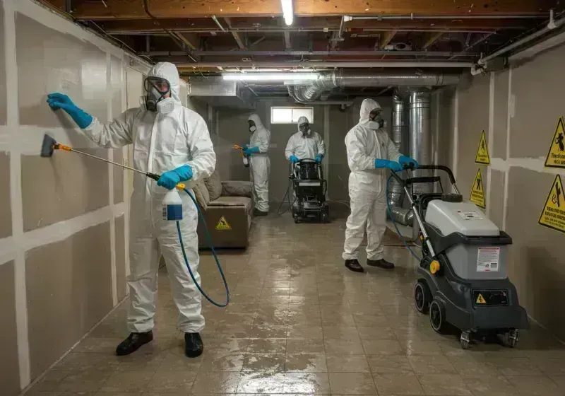 Basement Moisture Removal and Structural Drying process in Fredericktown, MO